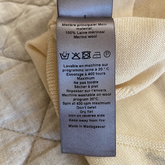 New! Zadig & Voltaire Crewneck Intarsia Heart Long sleeve sweater Ecru Med. $368 - Picture 8 of 13